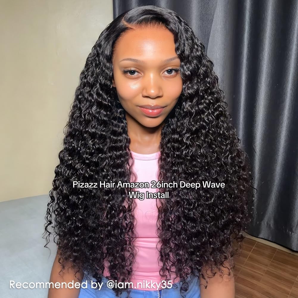 13×4 HD Transparent Lace Front Wigs Human Hair Pre plucked Bleached Knots wit…