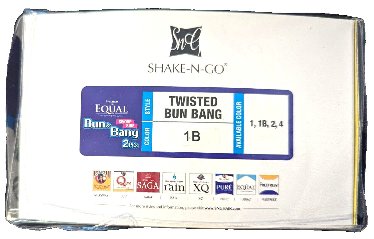 TWISTED BUN BANG (1B Off Black) Freetress Equal Synthetic Bun & Swoop Side Bang