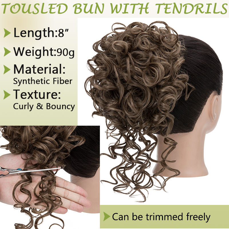 Afro Puff Drawstring Clip in Wave Curly Hair Bun Piece Short Ponytail Extensions