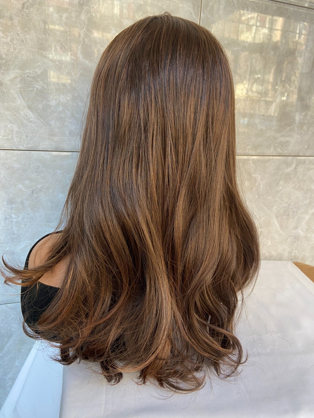 Long Straight Lace Front 100% Human Hair Blend Heat Ok Wigs Women Super Natural