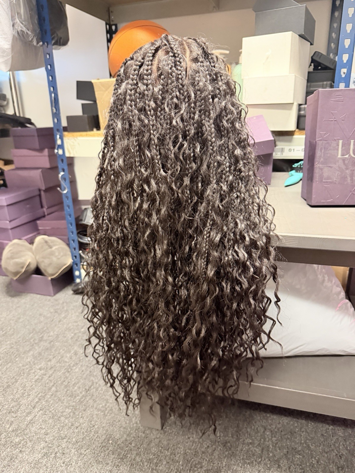 👍good Brand LUVME Human Hair Wig Long Black Wavy Wig Open Box No Accessories