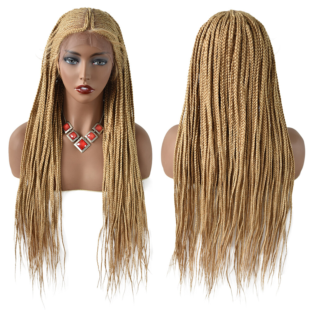 Micro Box Braids Women Wigs Baby Hair Swiss Lace Front Lightweight 30″ Long Hair
