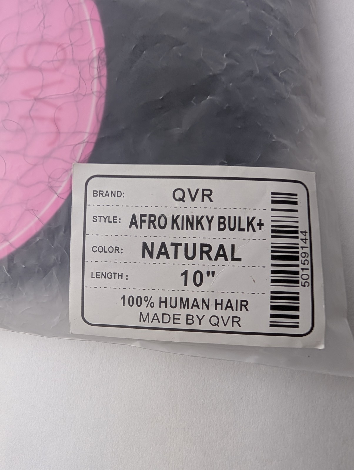Queen Virgin Remy QVR 10in Afro Kinky Bulk Human Hair 50g Natural Black