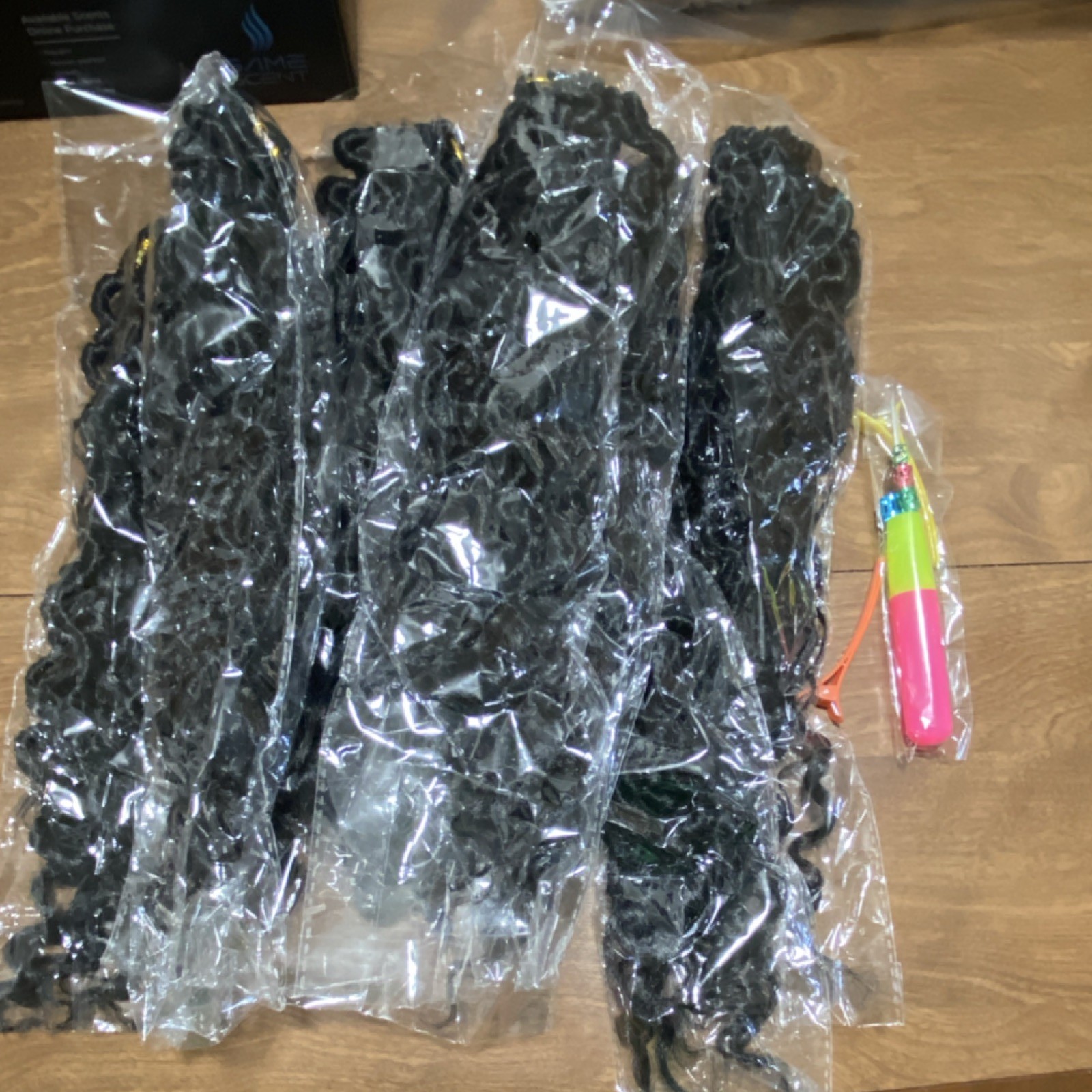 Black Curly Synthetic Crochet Loc Extensions 21-30 in with Crochet 8 Packs