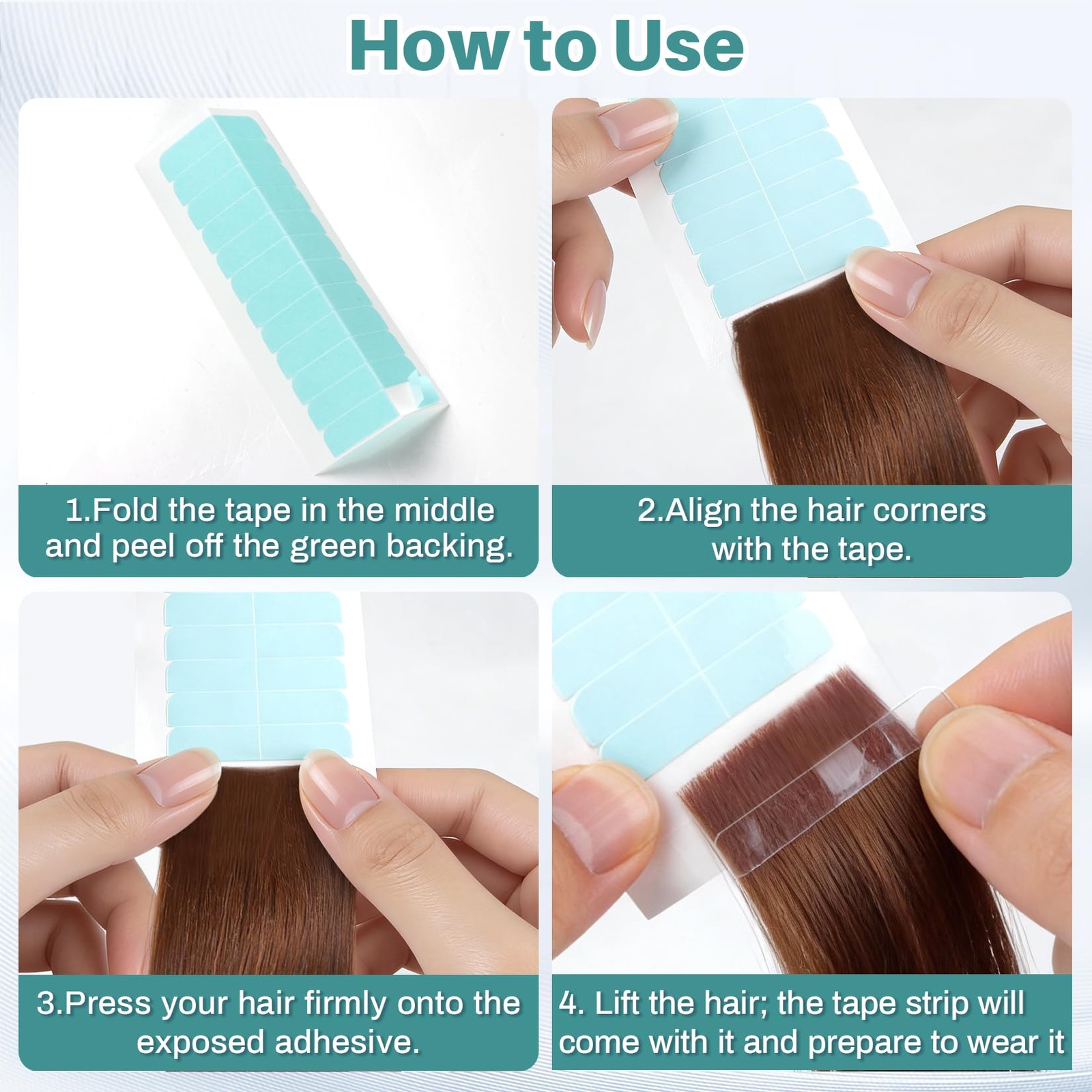 Hair Extension Tape Tabs, Strong Hold Waterproof Replacement for Wigs