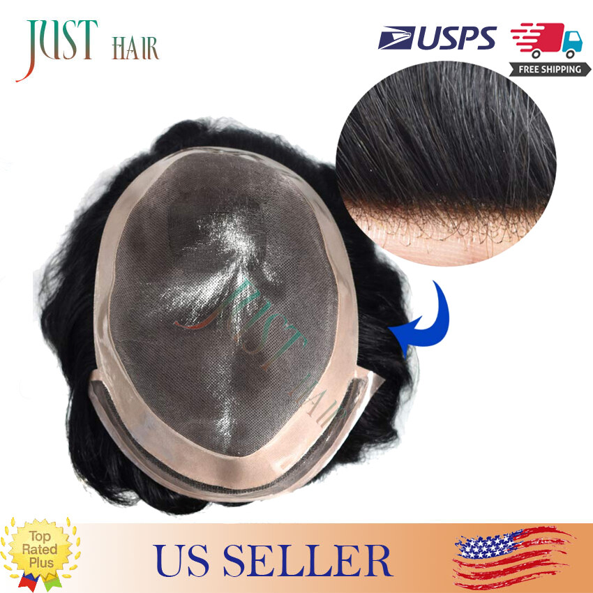 Hair System For Men Human Hair Piece Welded Mono Toupee For Men lace mens toupee