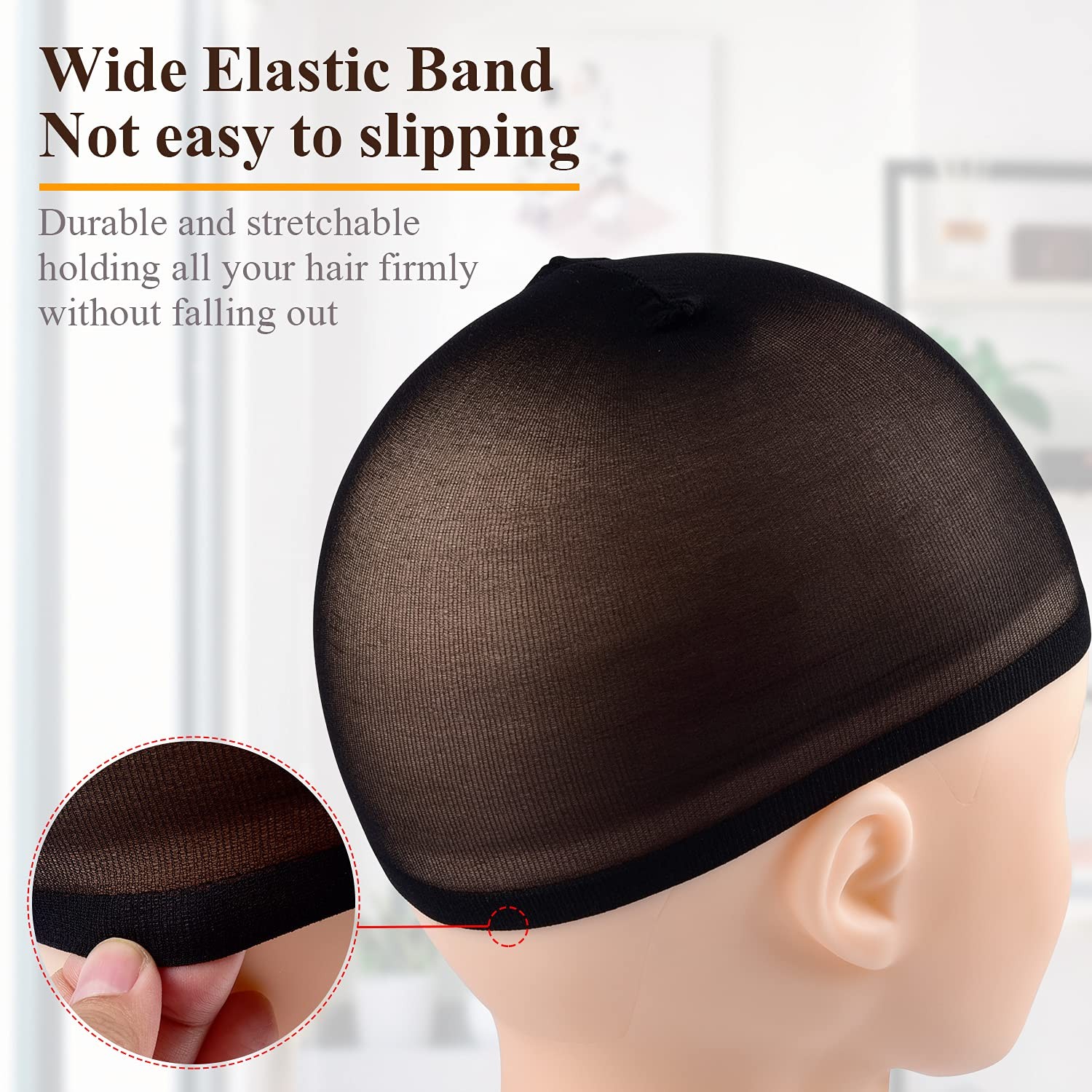 MORGLES 20 Pcs Wig Caps for Women, Stocking 20 Count (Pack of 1), Black