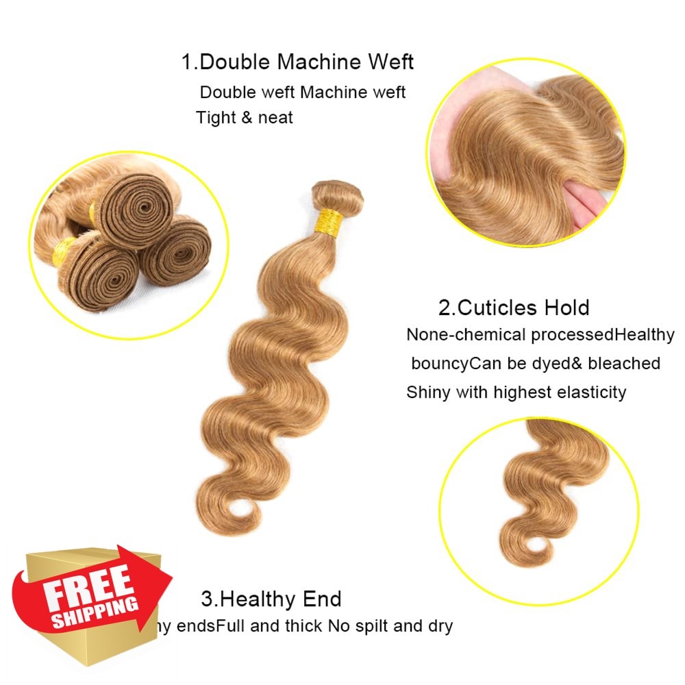 FuivJuix #27 Blonde 18 Inch body wave bundle