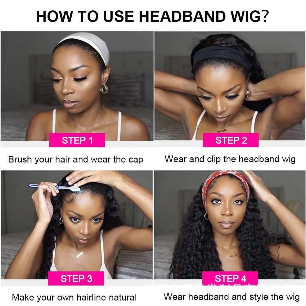 Long 24″ Wavy Box Braids Headband Wigs for Black Women Synthetic Wrap Braids Wig