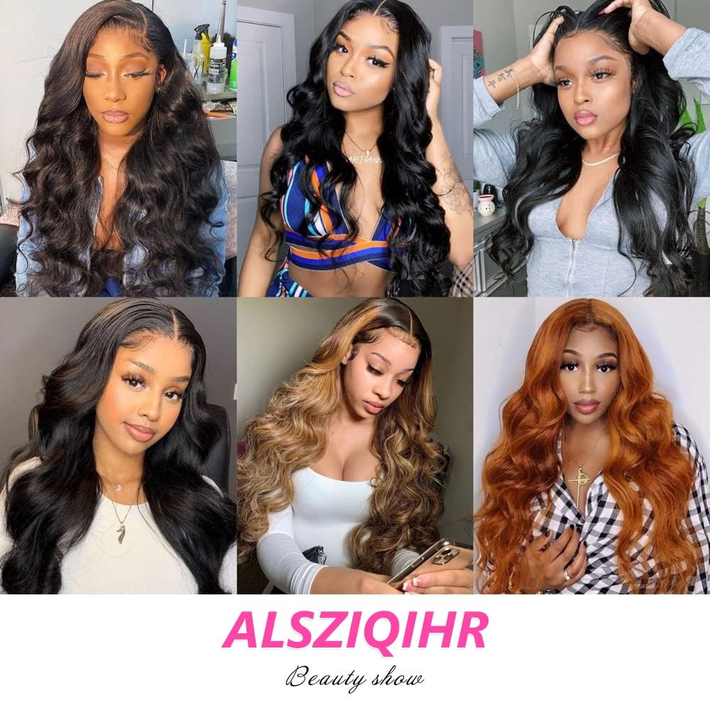 32″ 180% HD 13×6 Body Wave Human Hair Lace Front Wig PrePlucked Bleached Knots
