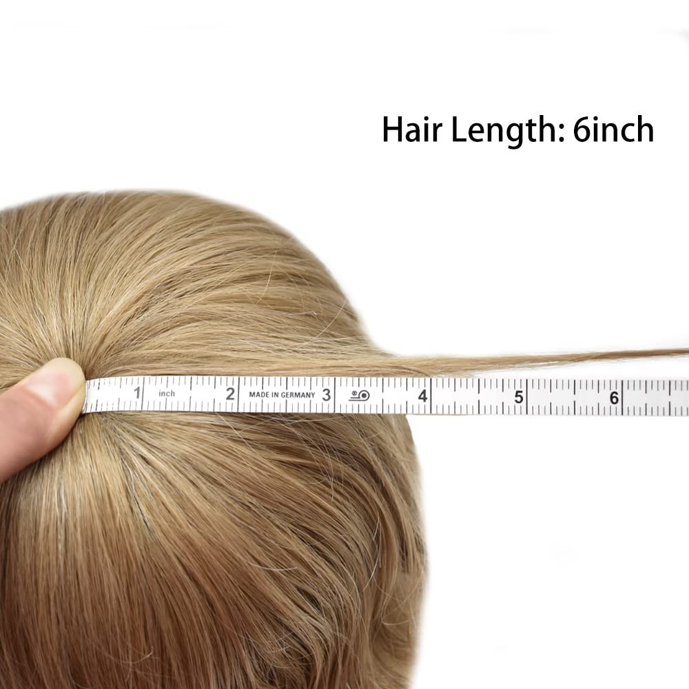 Mens Toupee Wig Thin Skin V-Loop Men Hairpiece Replacement System Units