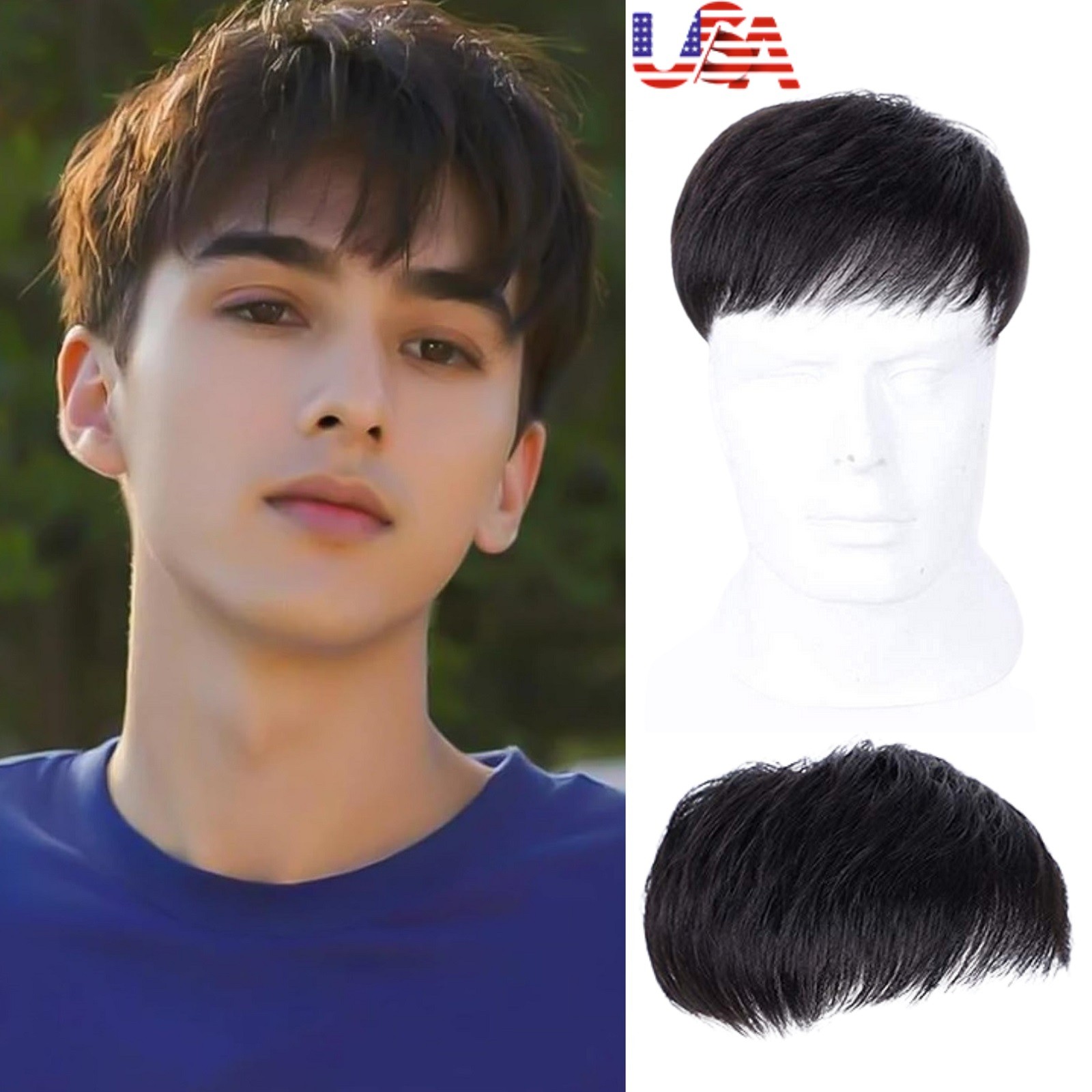Men’s Wig Hair Replacement Hairpiece Baldness Wig Pieces Hair Pieces Short Wig