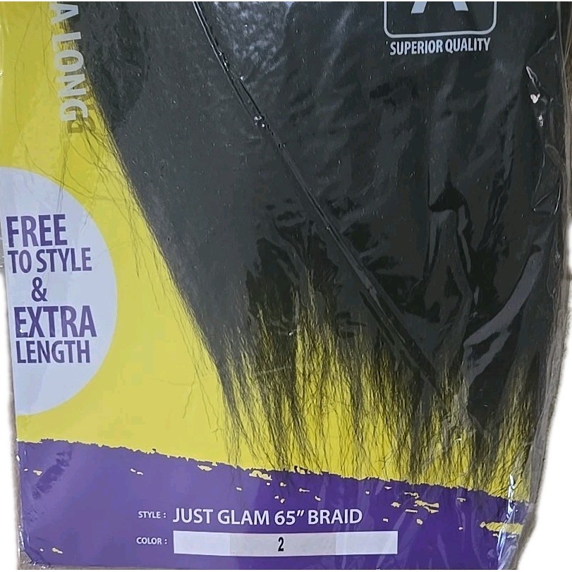 BOBBI BOSS JUST GLAM 65″ BRAIDING HAIR SUPER LONG BRAID #2-NEW 3-PACK