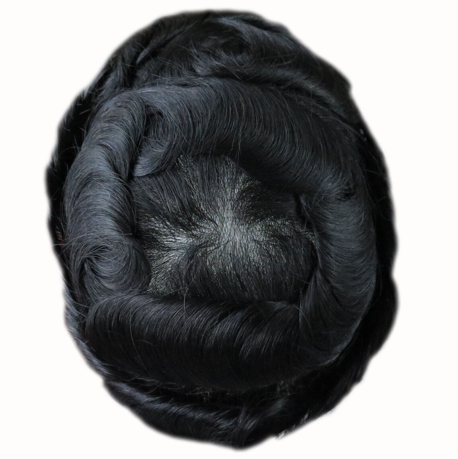 Toupee For Men Human Super Thin Skin V Looped Men Hairpieces Wig Black Colored