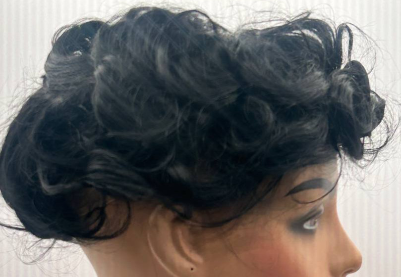 N.L.W. 10″ x 8″ Straight Jet Black Human hair Thin skin 110% Density
