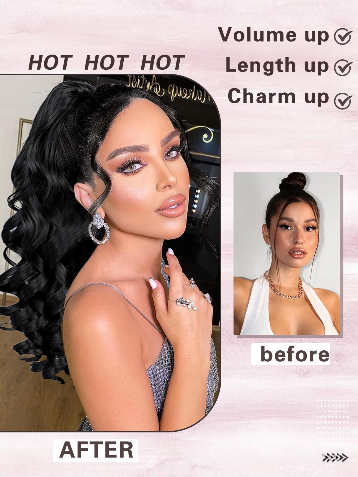 26″ Real Ponytail Claw Clip Hair Extension Pony Tail Thick Hairpiece in As Human