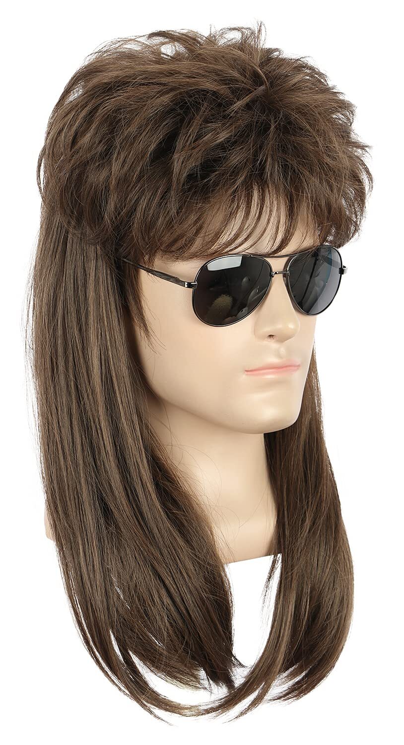 Adult Long Rock Star Wig Halloween Cosplay Wig Mullet Wig Heat Resistant Wigs