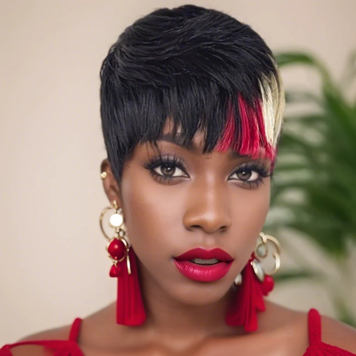 6inch Short Pixie Cut Human Hair Wigs for Women Vibrant Colorful Natural Look Li