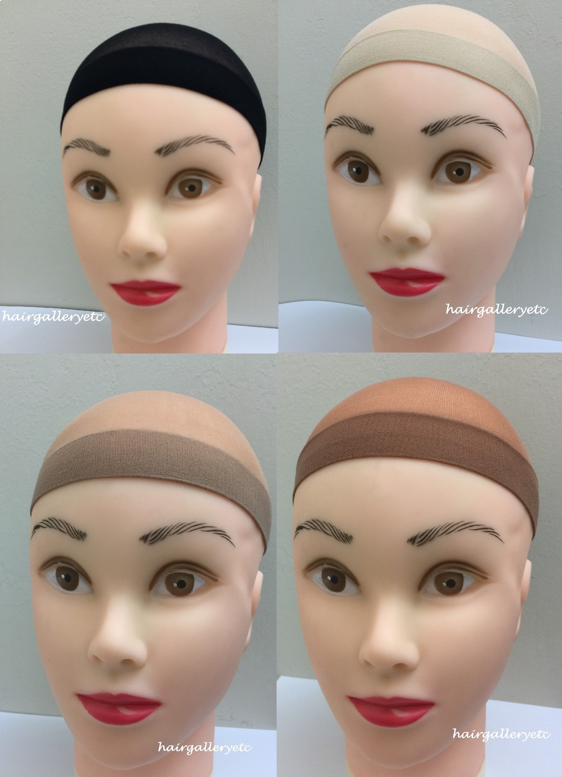 6 pc Stocking Wig Cap Wig Liner Weaving Cap Black Brown Neutral Nylon Stretch