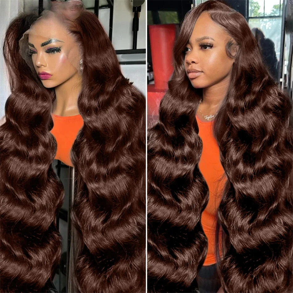 HD 13×6 Brown Body Wave Lace Front Wig 13×4 360 Lace Frontal Wig Human Hair