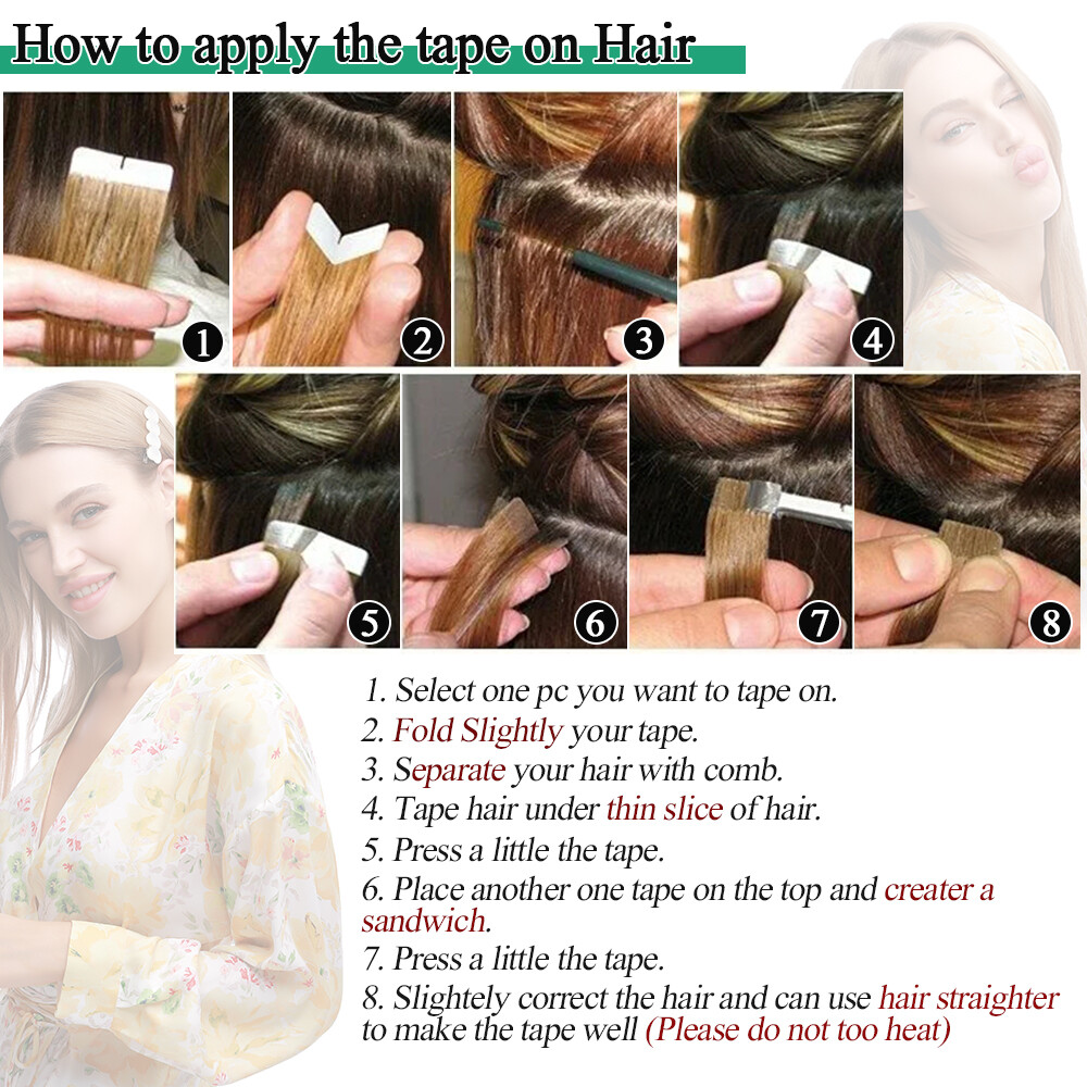 CLEARANCE 100% Real Remy Thick Tape In Human Hair Extensions Skin Weft Full Head
