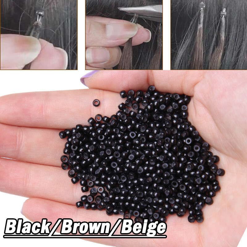 Silicone Nano Rings Beads Kits Micro Loop Lined Tool for Nano Hair Extensions US
