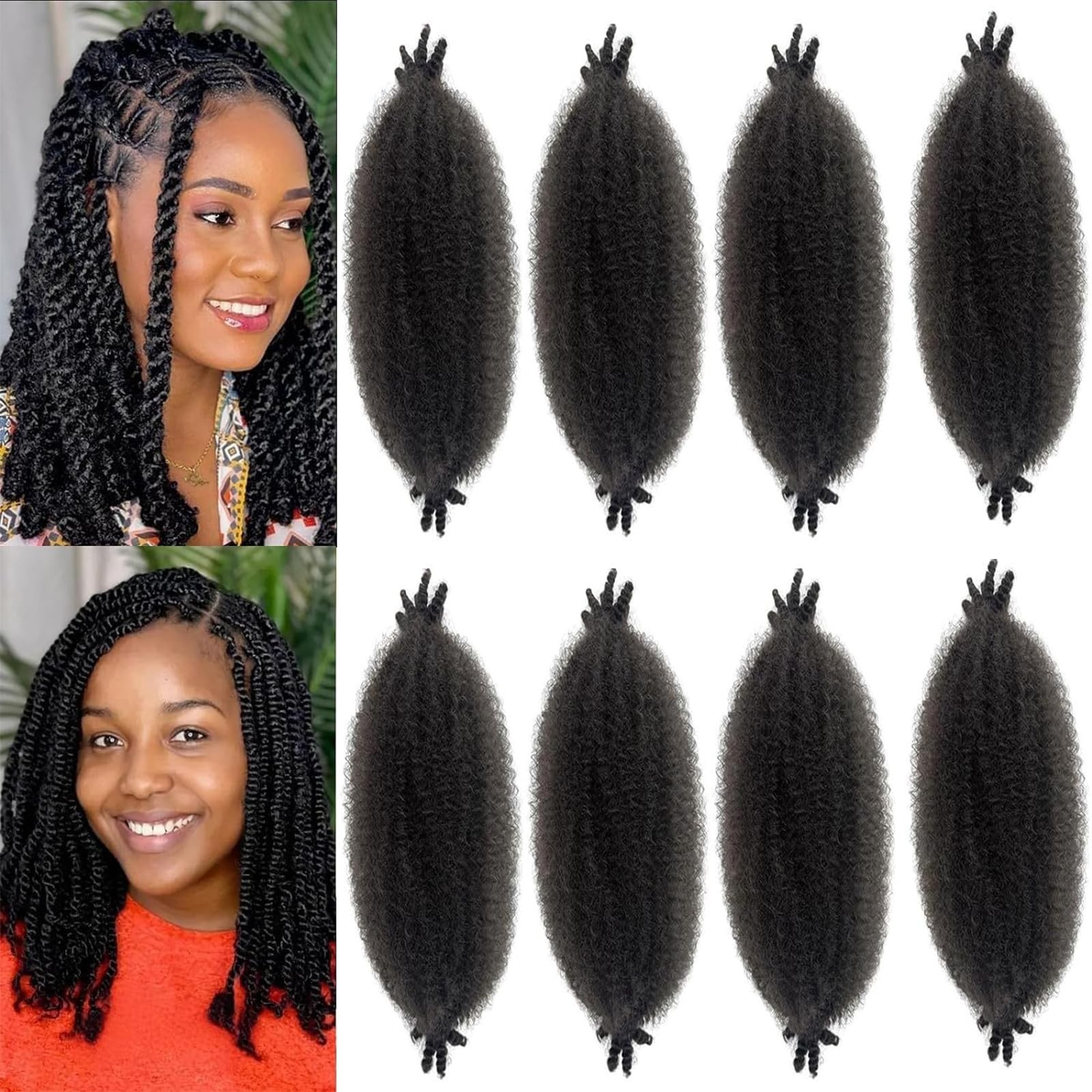 12″ Pre-Separated Afro Twist Braiding Hair – Kinky Crochet Braids for Soft Locs