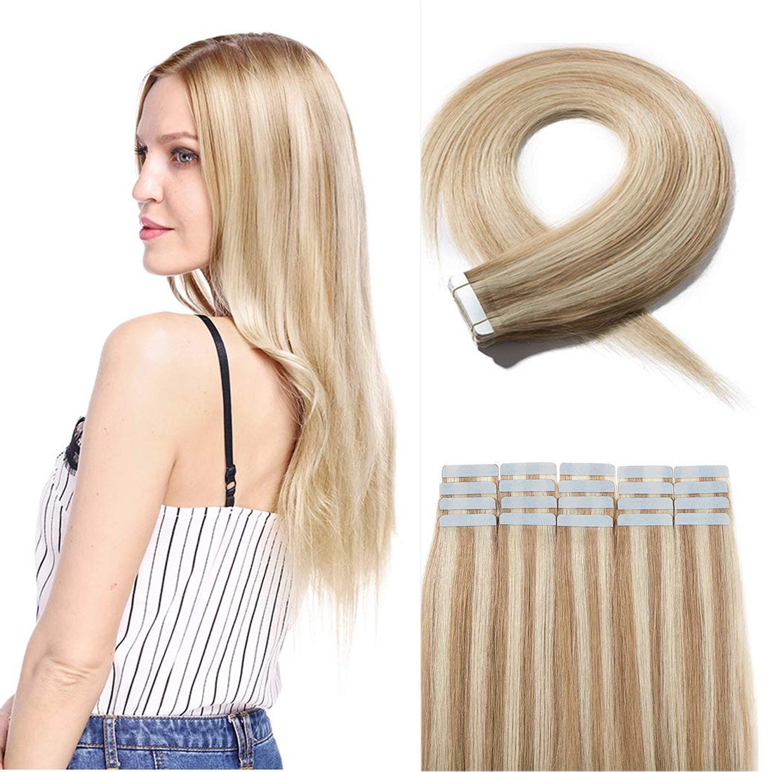 Tape in Hair Extensions Real Human Hair Skin Wefts Remy Brazilian Hair Straight