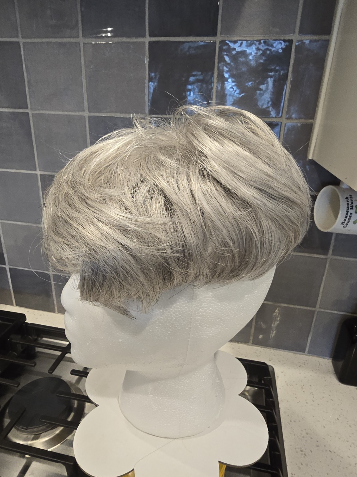 Reecho Salt And Pepper Gray Wig Topper 5 Clip Synthetic