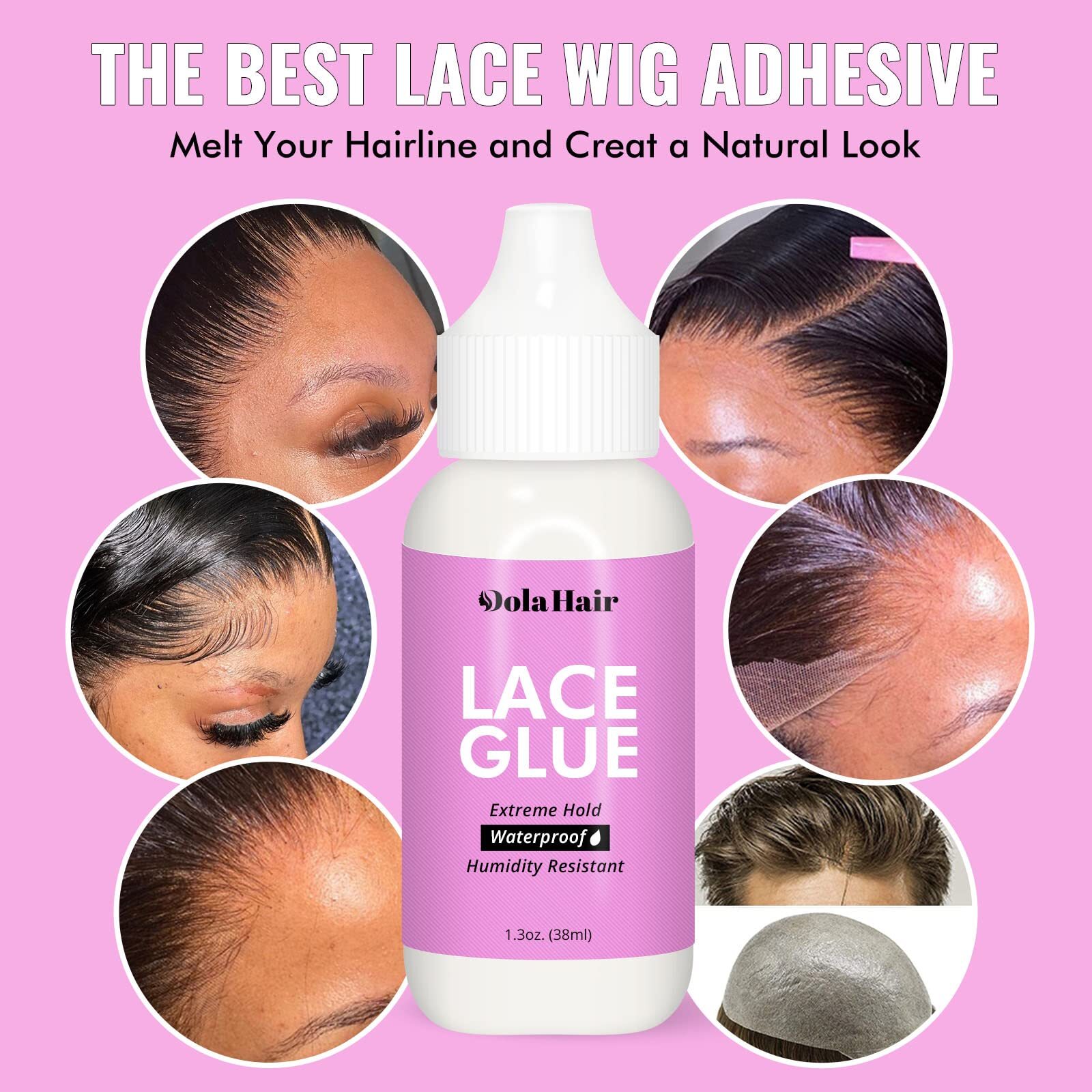 Extreme Hold Lace Glue for Wigs Waterproof Invisible Bonding 1.3 Ounce