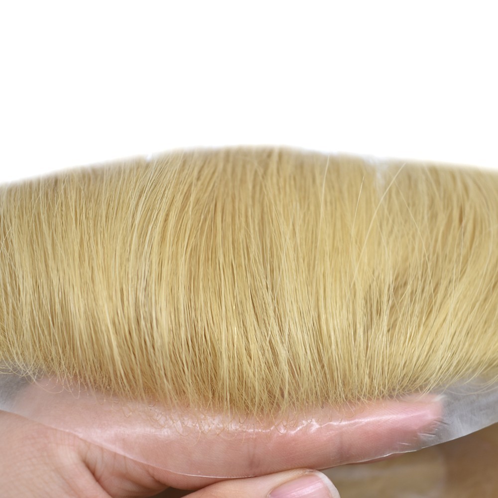 Ultra Thin Skin Mens Toupee Hairpiece Invisible Poly PU Hair Replacement Systems