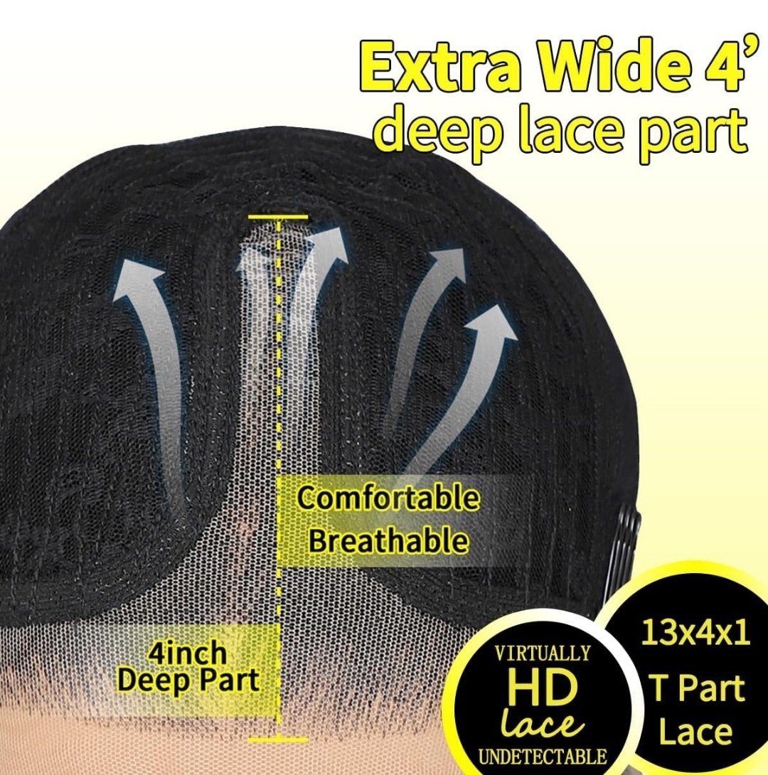 HD Lace Front Wig Human Hair Blend Highlights Straight Honey BROWN Blonde