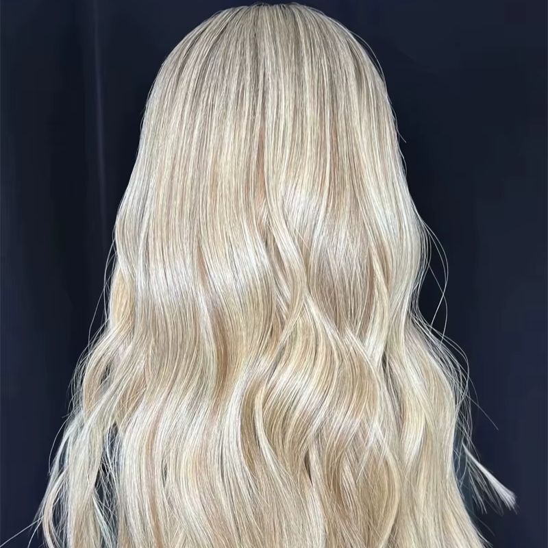 Balayage Blonde Short Body Wave 13×4 Lace Front Wig Remy Human Hair for Women