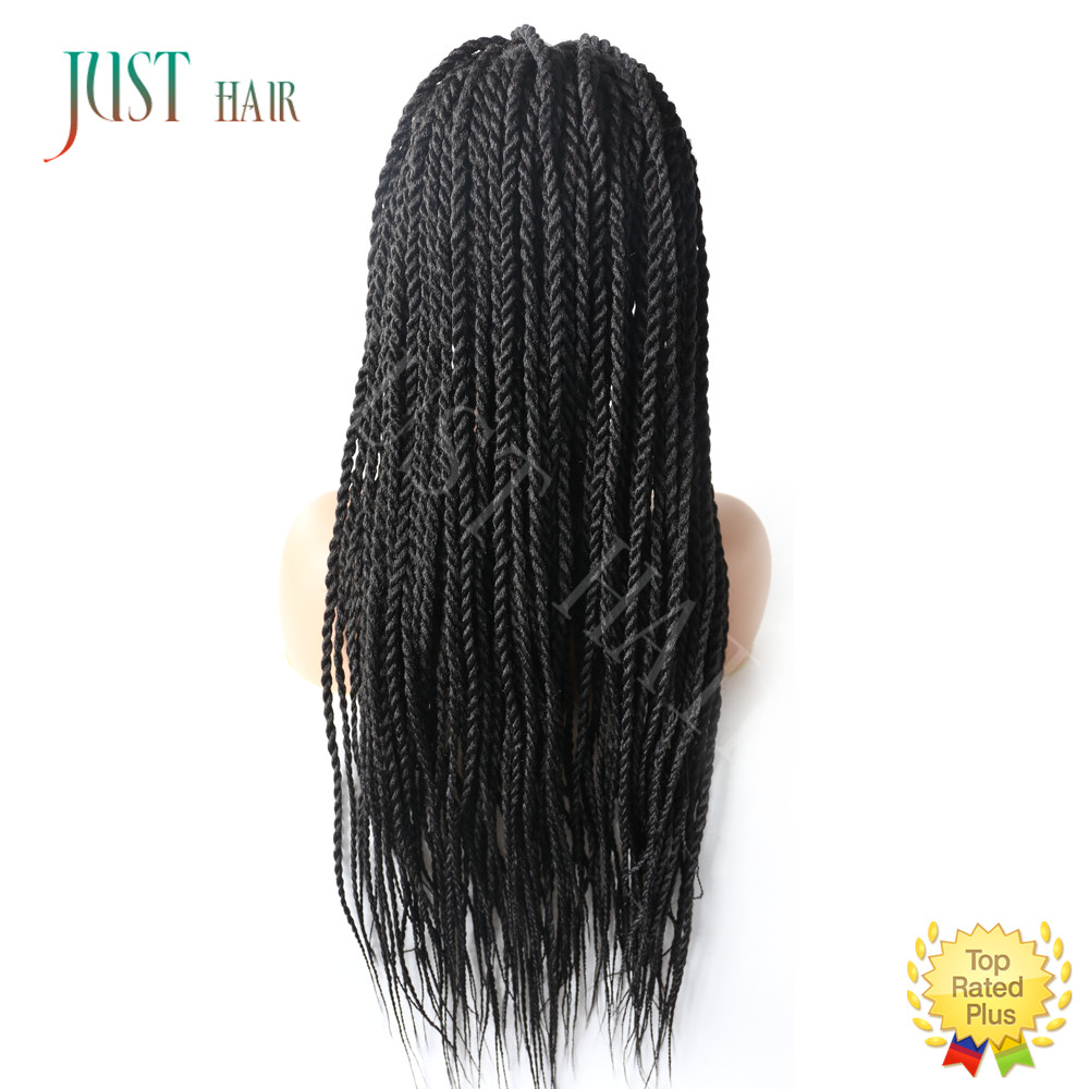 Black Braided Lace Box Braids Wig Synthetic Twist Cornrow Baby Hair for Women US