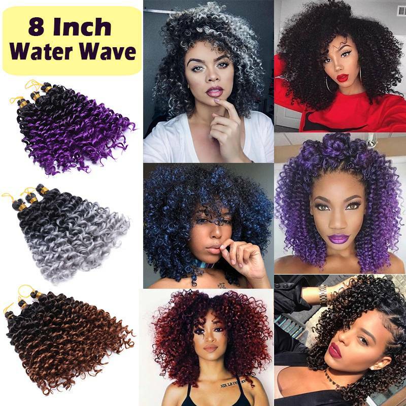 Women Water Wave Crochet Braids Soft Deep Curly as Human Hair Extensions Natural