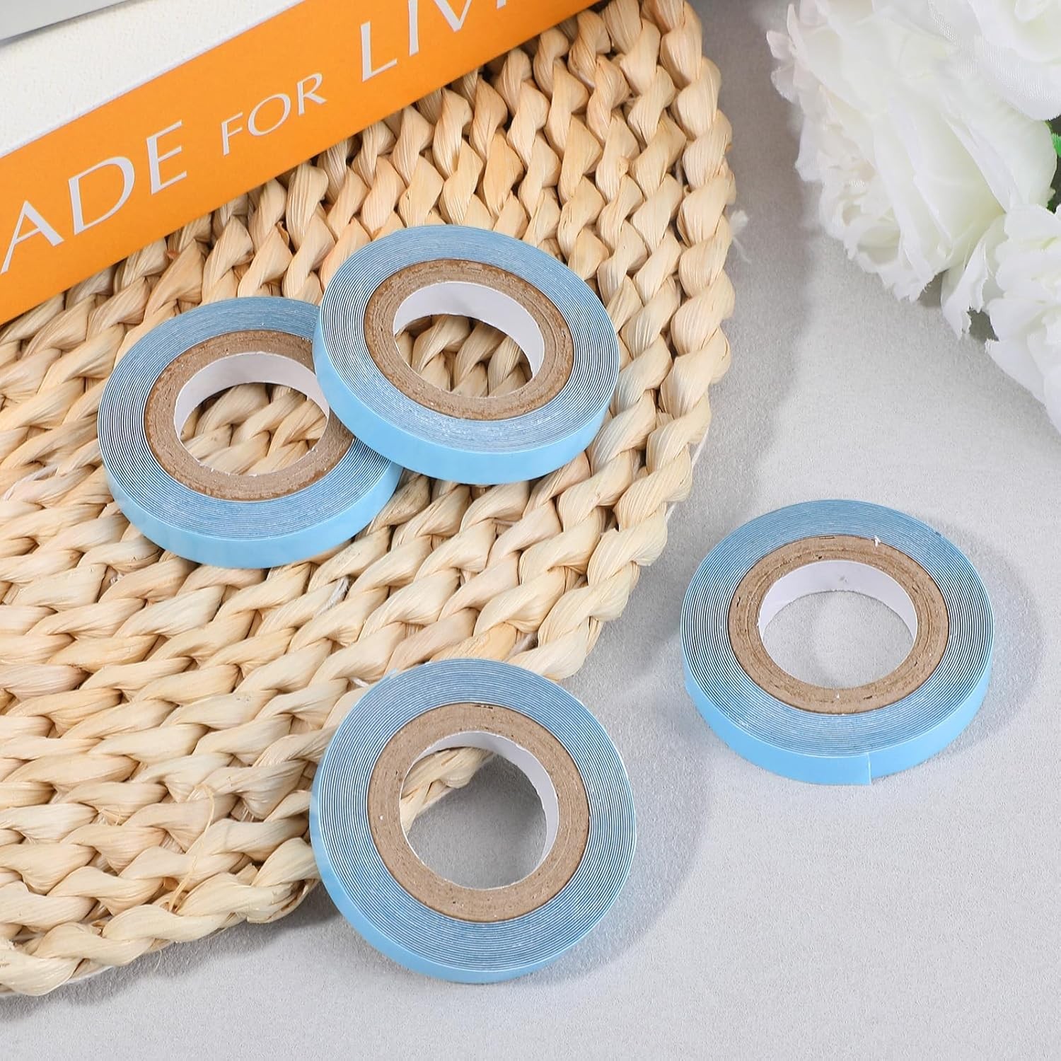 4 Rolls Lace Wig Tape, Double Sided Hair Tape for Wigs, Waterproof Lace Front Ta