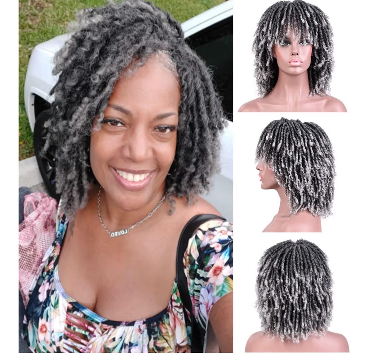 6 Inch Short Dreadlocks Wigs for Black Women and Man with Clips In Synthetic