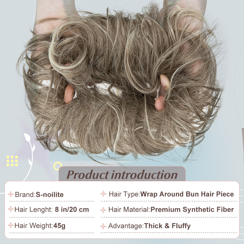 Large Messy Bun Scrunchie Hair Extensions Ponytail Blonde Hair piece As Human US