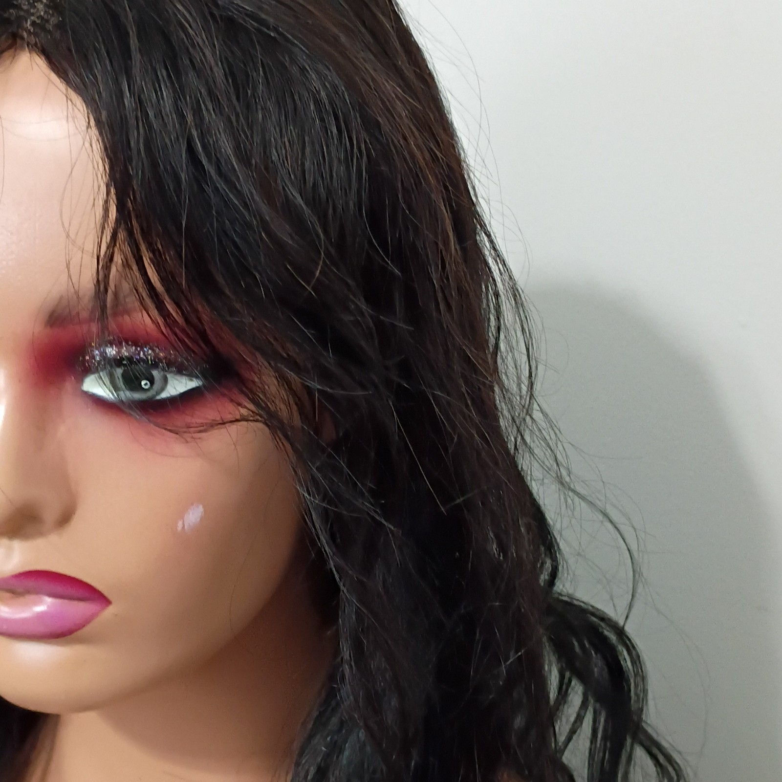 Black Wavy Lace Front Wig Free-Part Synthetic 21-30 in Wear & Go