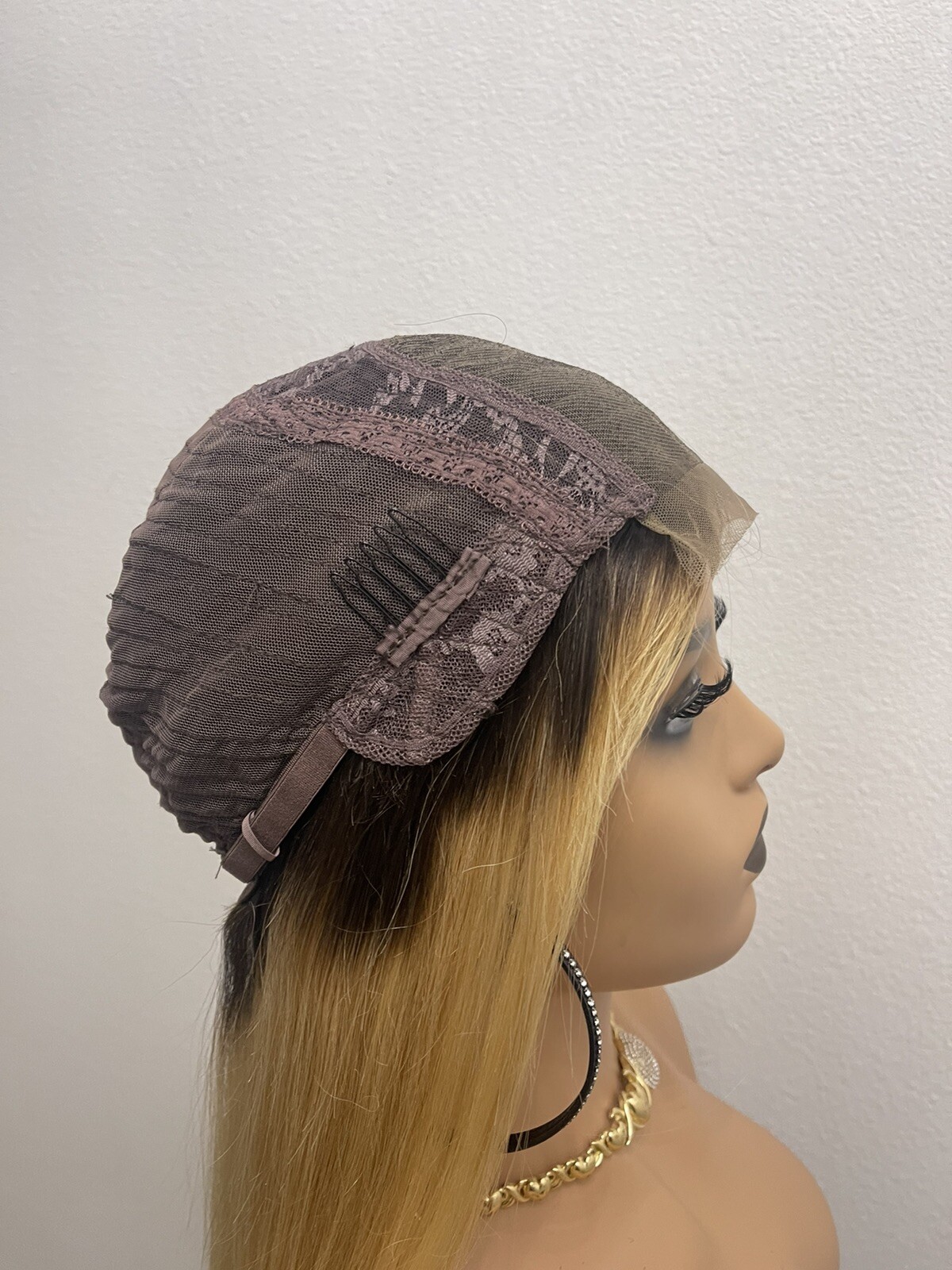 New! 20” 4×4 Lace Closure Wig, Human Hair Customized Ombre 4/27