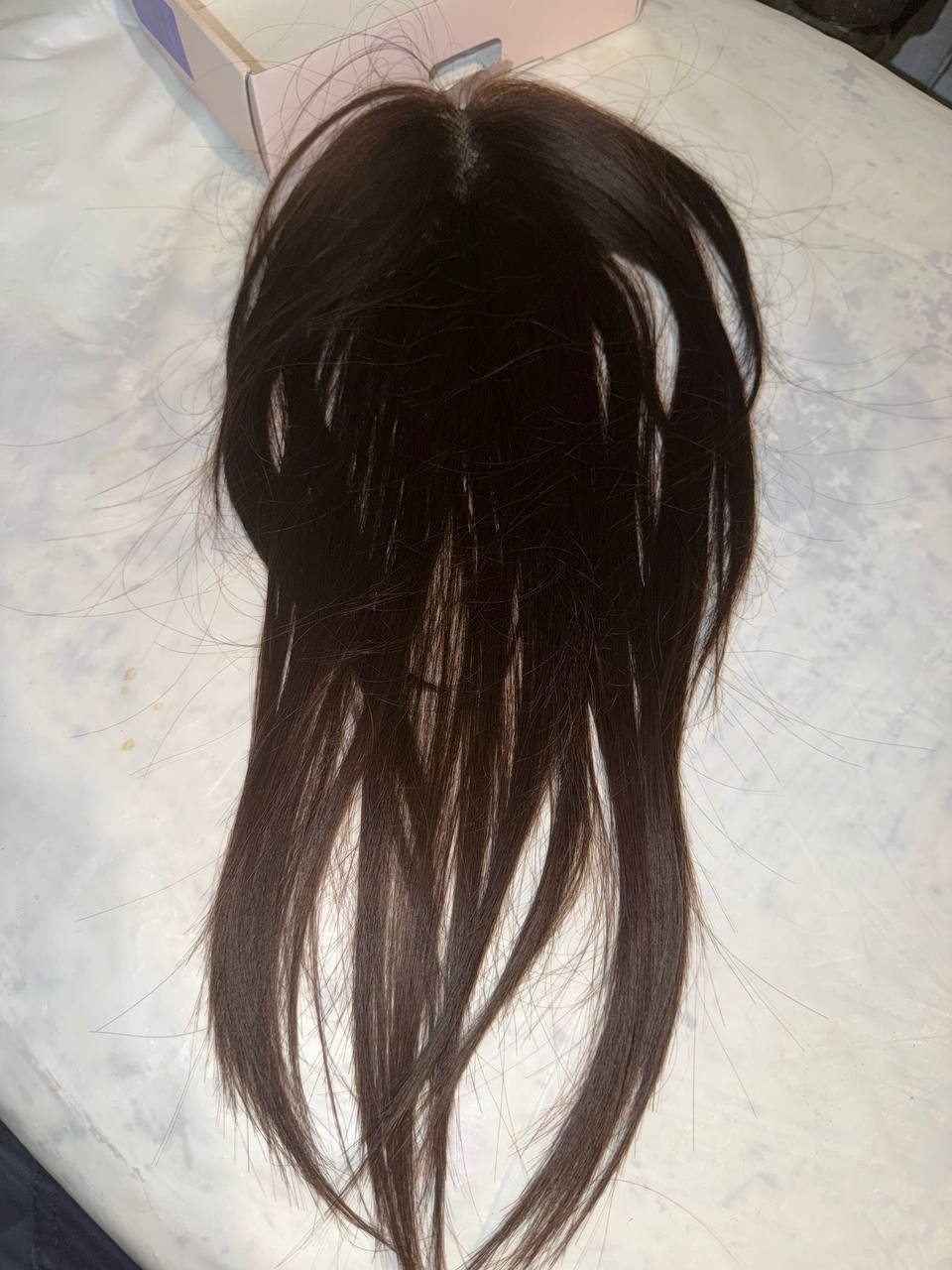 Rich Choices 14″ Real Human Hair Topper No Bang #2R Chocolate Brown Clip In