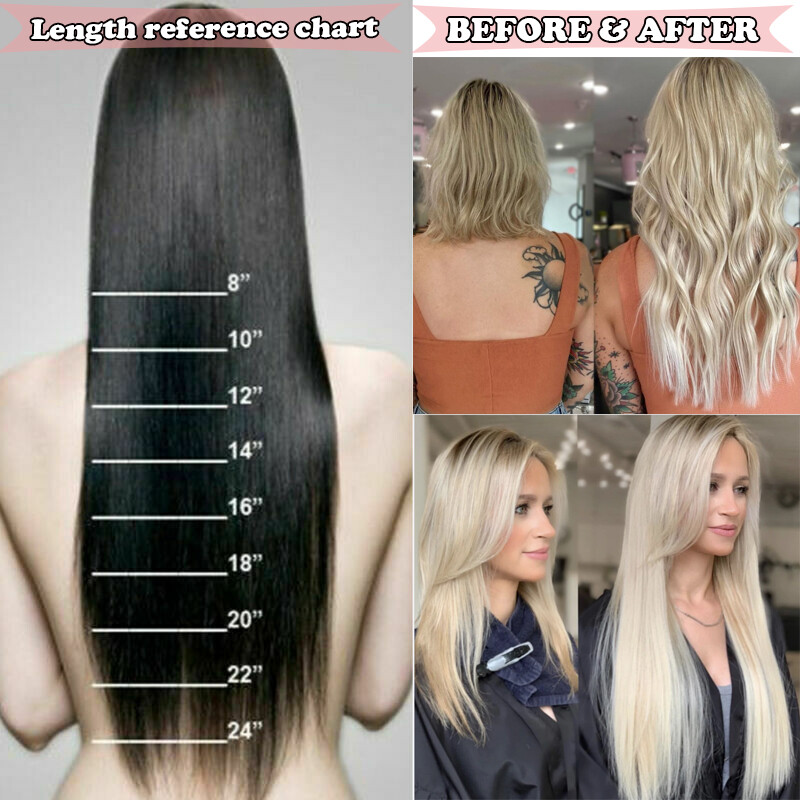 One Piece Clip In 100% Real Remy Human Hair Extensions Full Head Weft Long THICK