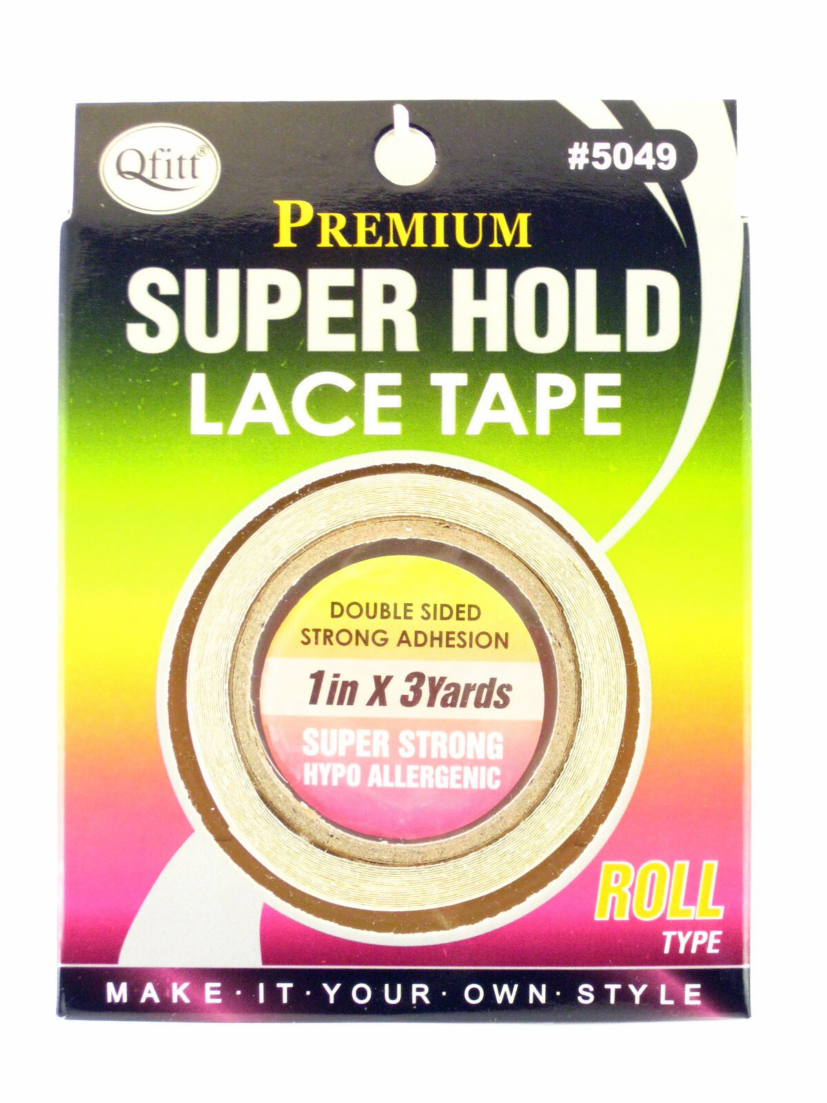 QFITT DOUBLE SIDED LACE TAPE FOR WIGS, TOUPEES & HAIRPIECES – 1 ROLL (05049)