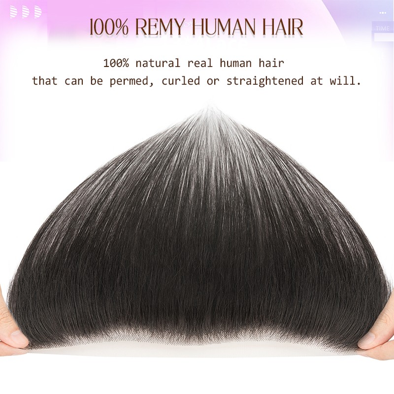 Men/Women’s Hairline Forehead Hairpiece Toupee Remy Human Hair Front Top Piece
