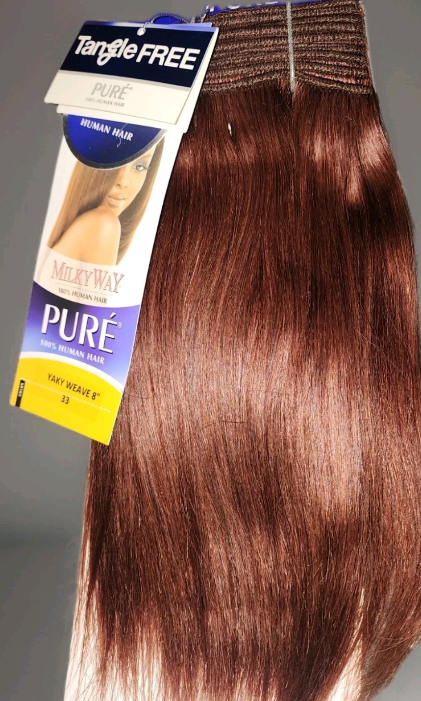 Milky Way Pure 100% Human Hair Yaky Weave 8”-18” Colors 1 1B 2 4 27 30 613 530