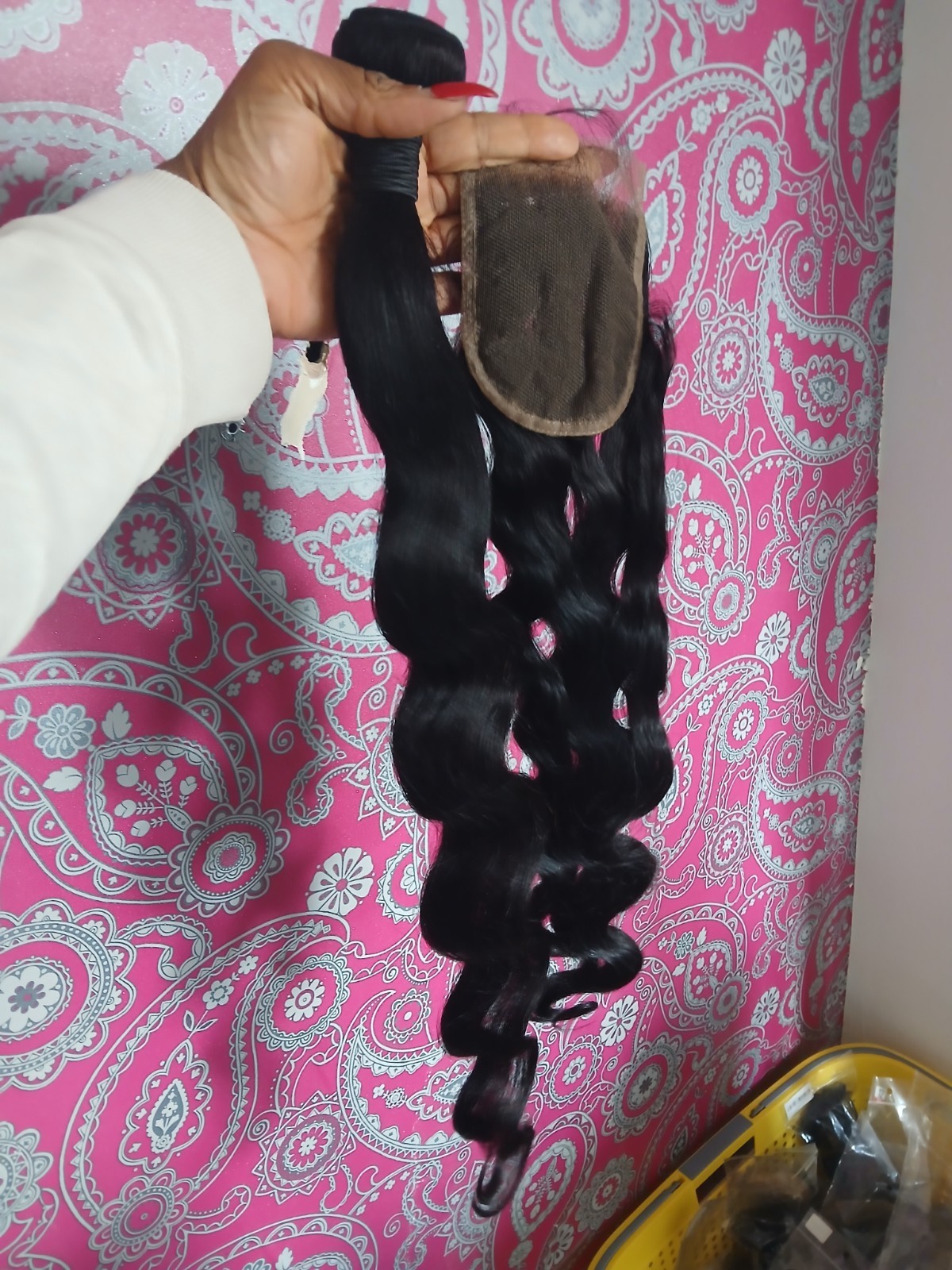 12A BRAZILIAN HUMAN HAIR 32+26INCH 4X4 LACE CLOSURE BODY WAVE NATURAL BLACK 150g