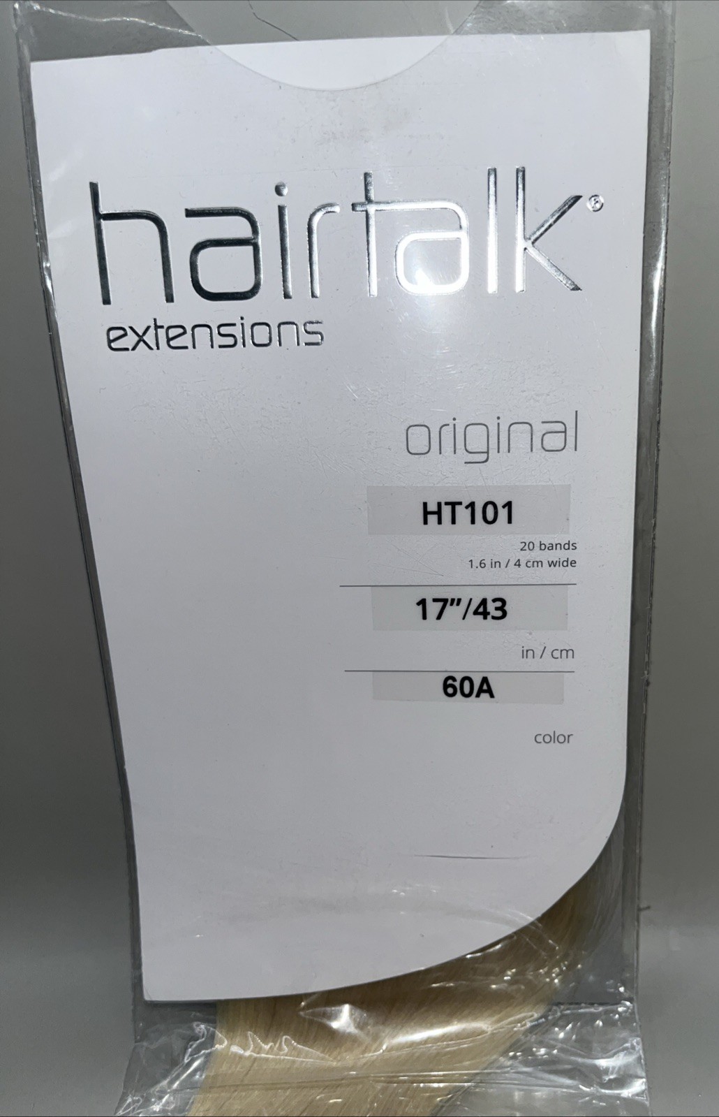 Hairtalk Hair Extensions Original – 20 Bands -60A HT101 17”/43 cm Human Hair NEW