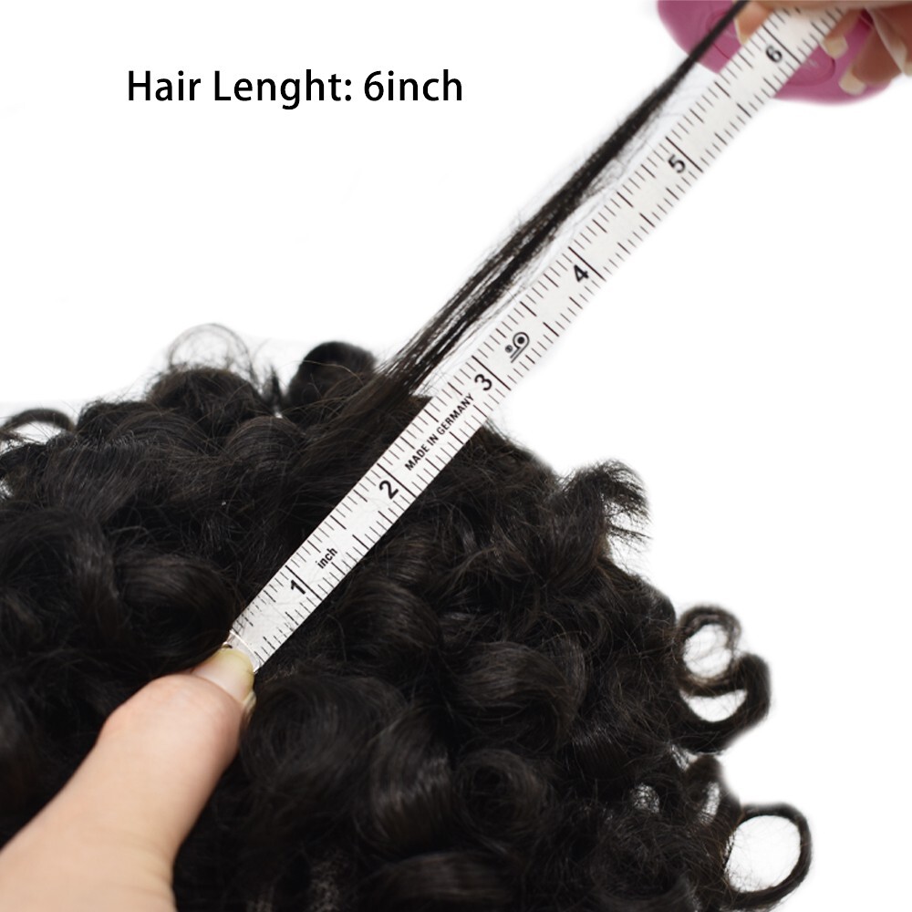 Afro Toupee for Black Men Durable Mono Afro Weave Kinky Curly Mens Wig Hair Unit