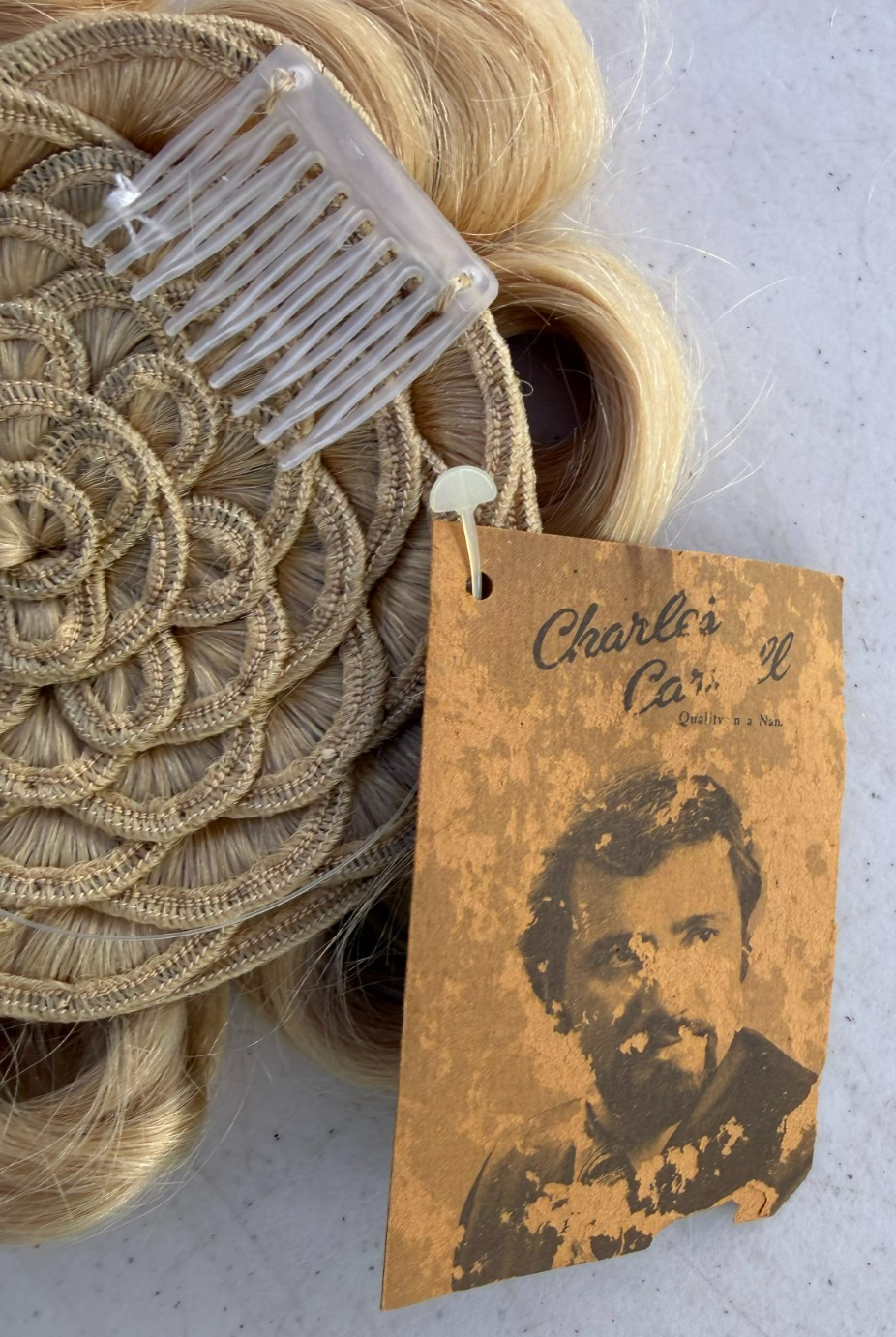 Charles Carroll Blonde Ringlet Curls Wig with Plastic Comb Made in Korea NWT