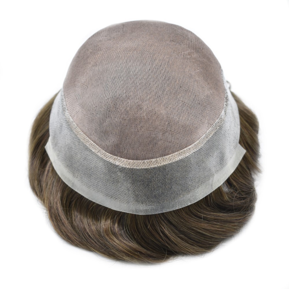 Mens Toupee Hairpiece Mono Poly Around Hair Replacement System for Men Wig Units
